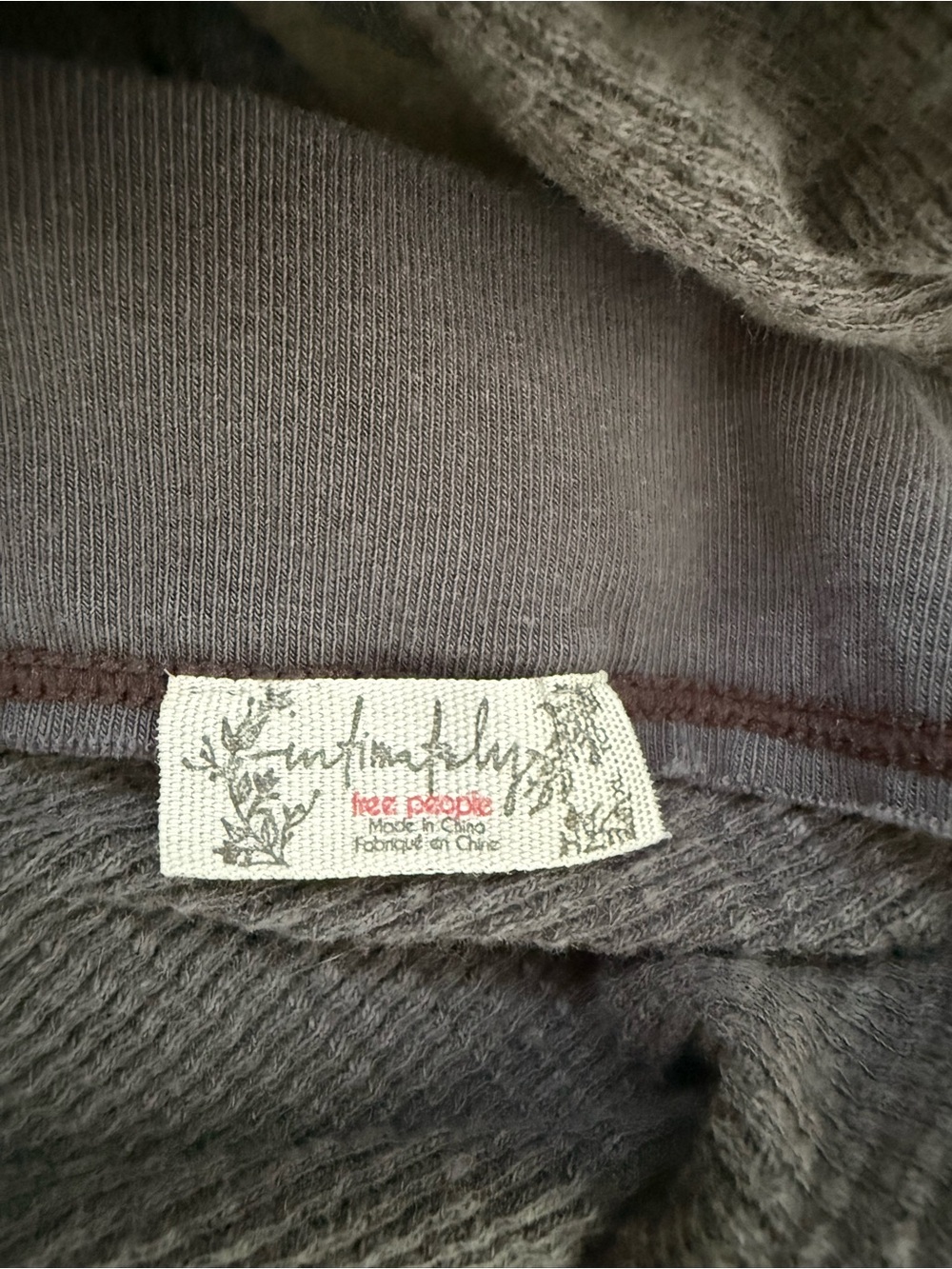Free People Charcoal Gray Waffle-Knit Top - Picture 11 of 12